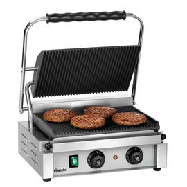 Kontaktgrill 1R | 230 Volt | Gusseisen emailliert • gerillt • gerillt Produktbild