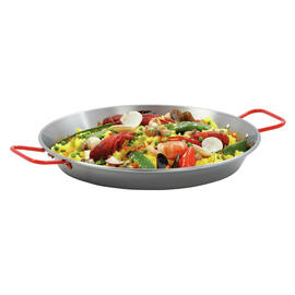Paella-Pfanne STP340  • Stahl  Ø 340 mm | 340 mm  x 450 mm  H 45 mm | Griffe rot lackiert Produktbild