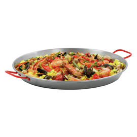 Paella-Pfanne STP460  • Stahl  Ø 460 mm | 655 mm  x 465 mm  H 50 mm | Griffe rot lackiert Produktbild