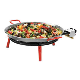 Paella-Pfanne STP600  • Stahl  Ø 600 mm | 780 mm  x 600 mm  H 55 mm | Griffe rot lackiert Produktbild 4 S