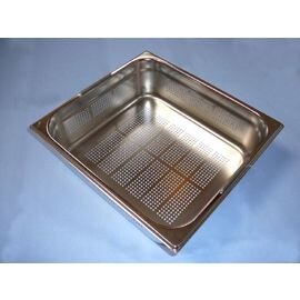 GN Behälter GN 2/3  x 100 mm BGN2/3-100 P gelocht Edelstahl 0,8 mm | Fallgriffe Produktbild