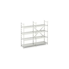 Standregal NORM 20 Aluminium 600 mm 600 mm  H 1800 mm 4 Rostauflage(n) Fachlast 160 kg Feldlast 1200 kg Produktbild