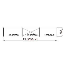 Standregal NORM 12 | 3650 mm 600 mm H 1800 mm | 4 Kunststoff-Rostauflage(n) Produktbild
