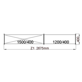 Standregal | 2675 mm 400 mm H 1800 mm | 5 geschlossene Auflage(n) Fachlast 150 kg Feldlast 600 kg Produktbild 1 S