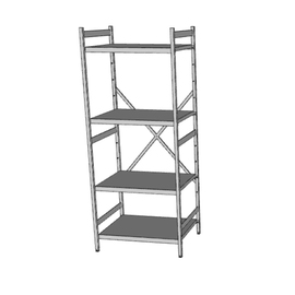 Standregal NORM 5 L 800 mm T 600 mm H 2000 mm | 4 geschlossene Auflage(n) Produktbild