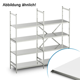 Standregal NORM 5 Edelstahl 2075 mm 500 mm  H 1800 mm 4 geschlossene Auflage(n) Fachlast 150 kg Feldlast 600 kg Produktbild