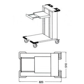 Tablettstapler OTA/U-BW  | 550 x 566 mm  H 1030 mm Produktbild