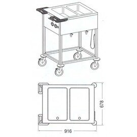 Speisenausgabewagen SPA/EB-2 beheizbar  • 2 Becken Produktbild