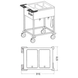 Speisenausgabewagen SPA/EB-2 F beheizbar  • 2 Becken Produktbild