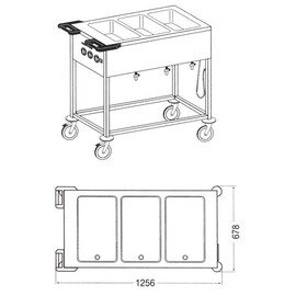 Speisenausgabewagen SPA/EB-3 beheizbar  • 3 Becken Produktbild