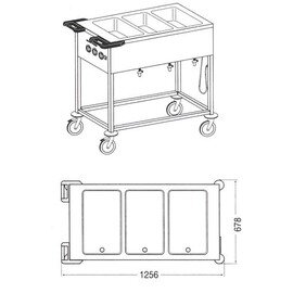 Speisenausgabewagen SPA/EB-2 F beheizbar  • 3 Becken Produktbild