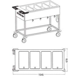 Speisenausgabewagen SPA/EB-4 beheizbar  • 4 Becken Produktbild