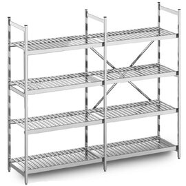 Standregal NORM 20 Aluminium 1500 mm 600 mm  H 1800 mm 4 Rostauflage(n) Fachlast 150 kg Feldlast 1200 kg Produktbild