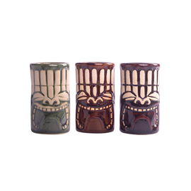 stamper glas Tiki Mug 4 cl Keramik mit Relief 6er-Set  H 85 mm Produktbild