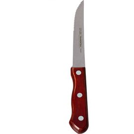 Steakmesser Tramontina | genietet | Holzgriff rot Sägeschliff  L 220 mm Produktbild