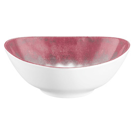Schüssel BATIK HIBISKUS 1 ltr oval Porzellan rot H 80 mm Produktbild