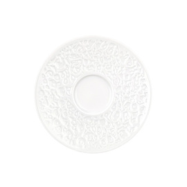 Kombiuntertasse NORI Ø 136 mm | Porzellan weiß mit Relief breit Produktbild