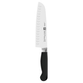 Santoku PURE gerade Klinge Kullenschliff | schwarz | Klingenlänge 18 cm Produktbild