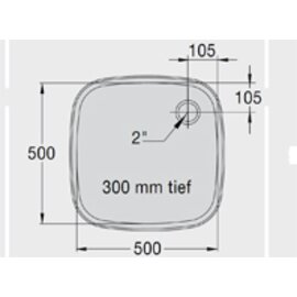 Spülbecken E 5 x 5 x 3 Edelstahl 500 x 500 x 300 mm Produktbild