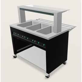 Warmbuffet BASIC LINE W-3 | graphitschwarz 400 Volt mit Beleuchtung | passend für 3 x GN 1/1 Produktbild 1 S