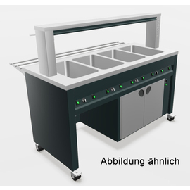 Warmbuffet BASIC LINE W-4 - EMOTION | passend für 4 x GN 1/1 mit Hustenschutz | grau Produktbild 1 S