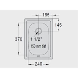 Einbaubecken EE 3 x 4 Edelstahl 240 x 370 x 150 mm | Auslauftyp mittig Produktbild 1 S
