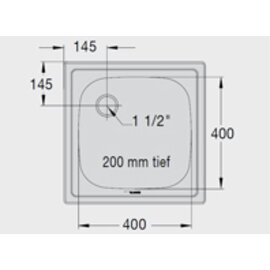 Einbaubecken EE 5 x 5-4,2 Edelstahl 400 x 400 x 200 mm | Überlaufprägung Produktbild 1 S