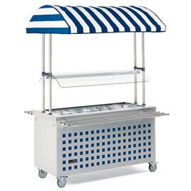 Kaltbuffet-Wagen "MIKADO SKM-3", massiver Unterbau, aktive stille Kühlung, 3 x GN 1/1 (max. 150 mm Tiefe), Maße: 1217x675 x 1475 mm, 220-240V|1 N PE|50Hz|0,25 kW (GN-Behälter sind nicht im Lieferumfang enthalten) Produktbild