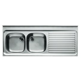 Spülabdeckung ZS 24x8 LI mit Abtropffläche rechts gerillt 2 Becken | 600 x 600 x 300 mm L 2400 mm B 800 mm Produktbild