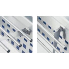 WS4WM4_6_1 Tablettrutsche, Edelstahl, Rundrohr, bedienseitig/kundenseitig, abklappbar, Maße: 1504x235 x H 25 mm, für Warmbuffet-Wagen WS-4 u. WM-4 Produktbild