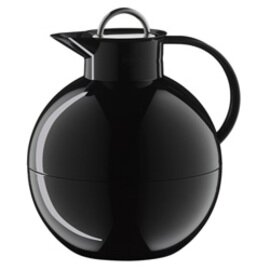Isolierkanne KUGEL 0,94 ltr schwarz glatt Vakuum-Hartglas Edelstahl-Drehverschluss Produktbild