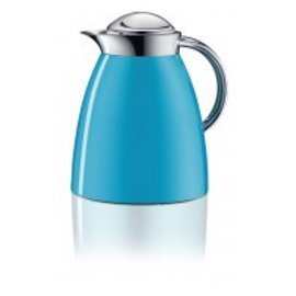 Isolierkanne GUSTO TEA 1 ltr Metall aquamarinblau Vakuum-Hartglas Drehverschluss Produktbild