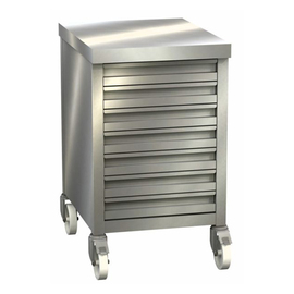 Rollschrank Edelstahl mit 7 Schubladen Produktbild