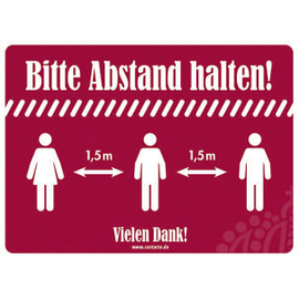 Hinweisschild selbstklebend • Bitte Abstand halten - 1,5 m 180 mm x 130 mm | 5 Stück Produktbild