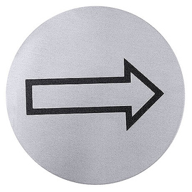Hinweis-Türsymbol • Richtungspfeil • Edelstahl rund Ø 75 mm Produktbild
