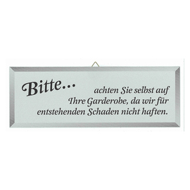 Schild Aufhängung • Für Garderobe wird nicht gehaftet rechteckig 585 x 125 mm Produktbild