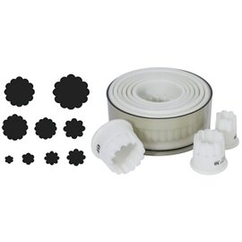 Ausstechersatz 9-teilig  • rund weiß  | Kunststoff  | gewellter Rand  H 30 mm Produktbild