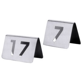 Tischnummernschild • Zahlen von 1 bis 12 • Edelstahl L 75 mm L 65 mm H 55 mm Produktbild