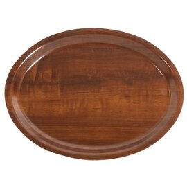 Tablett Holz nussbaumfarben melaminbeschichtet | oval 230 mm  x 160 mm Produktbild