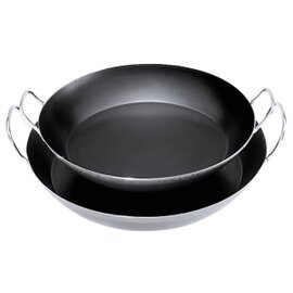 Paella-Pfanne  • Eisen schwarz 1,5 mm  Ø 340 mm  H 50 mm | 2 hochstehende Griffe Produktbild