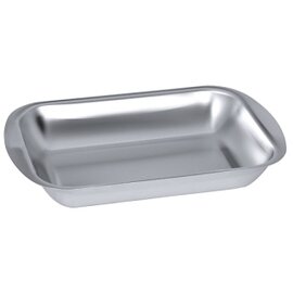 B-Ware | Rechteckige Schale, Edelstahl 18/10, 24 x 16 x 4,5 cm, 1,0 ltr., seidenmatt poliert, glatt auslaufender Rand - an den kurzen Seiten breiter als Grifffläche, schwere Qualität, vielseitig verwendbar Produktbild