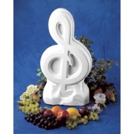 Eisskulpturform "Violinschlüssel", Mehrwegform aus weißem Polyethylen, außen mit orangefarbenem Spezialharz verstärkt, Höhe 67 cm Produktbild