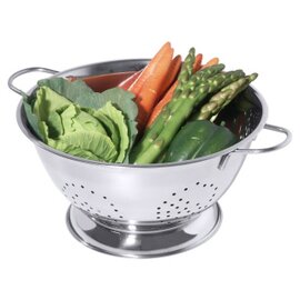 Abtropfschüssel tief 3,0 ltr Edelstahl | Boden- und Seitenlochung | Ø 210 mm  H 140 mm Produktbild