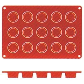 Backmatte  • rund | 15 Mulden | Muldenmaß Ø 40 x 20 mm  L 300 mm  B 175 mm Produktbild