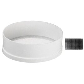 Kunststoffsieb Kunststoff weiß | feines Kunststoffgewebe | Ø 230 mm  H 105 mm Produktbild