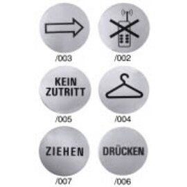 Hinweis-Türsymbol • PUSH • Edelstahl rund Ø 75 mm Produktbild