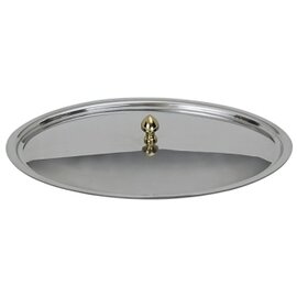 8890/280 Knopfdeckel oval für Gratinform 2 L, aus Edelstahl, hochglänzend, mit vergoldetem Griffknopf, schwere Qualität Produktbild