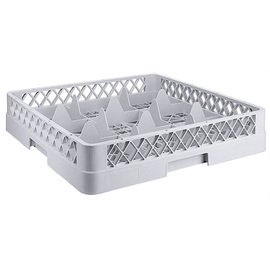 Gläserspülkorb 500 mm x 500 mm | 9 Fächer | Polypropylen grau Produktbild
