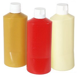 Quetschflasche Kunststoff 1000 ml ockerfarben Schraubkappe Ø 95 mm H 255 mm Produktbild