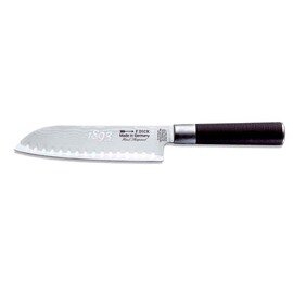 Santoku, 8 1042 18K, mit Kullenschliff, Klingenlänge 18 cm, Damaszener Messerserie "1893" Produktbild